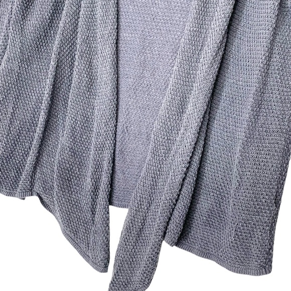 J. Jill Pure Jill Linen-Blend Open-Front Cardigan Blue Gray Large - Picture 3 of 10